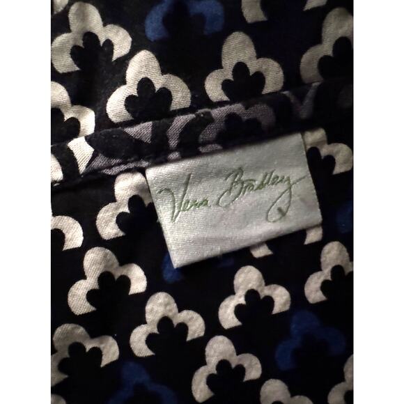 Vera Bradley Blue Patterned Shoulder Bag Toggle Closure Preppy Fabric Tote - Picture 2 of 7
